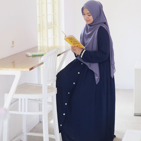 model gamis brokat untuk orang gemuk biar kelihatan langsing 6