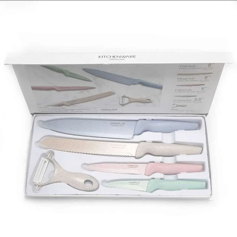 LocknLock - Exclusive Knife Set Pastel Color 5PCS - CKK102S5MIX peralatan dapur