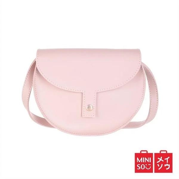 MINISO Tas Bahu Wanita Tas Selempang Crossbody Sling Bag Retro VIntage Setengah Lingkaran Terbaru